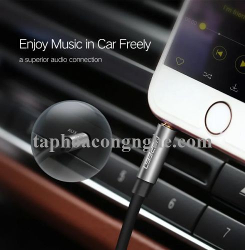 Ugreen 10730 3M màu Đen Cáp âm thanh 2 đầu 3.5mm dương dây dẹt AV119 30010730